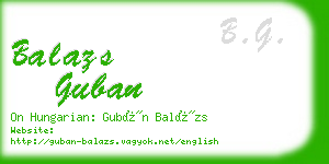 balazs guban business card
